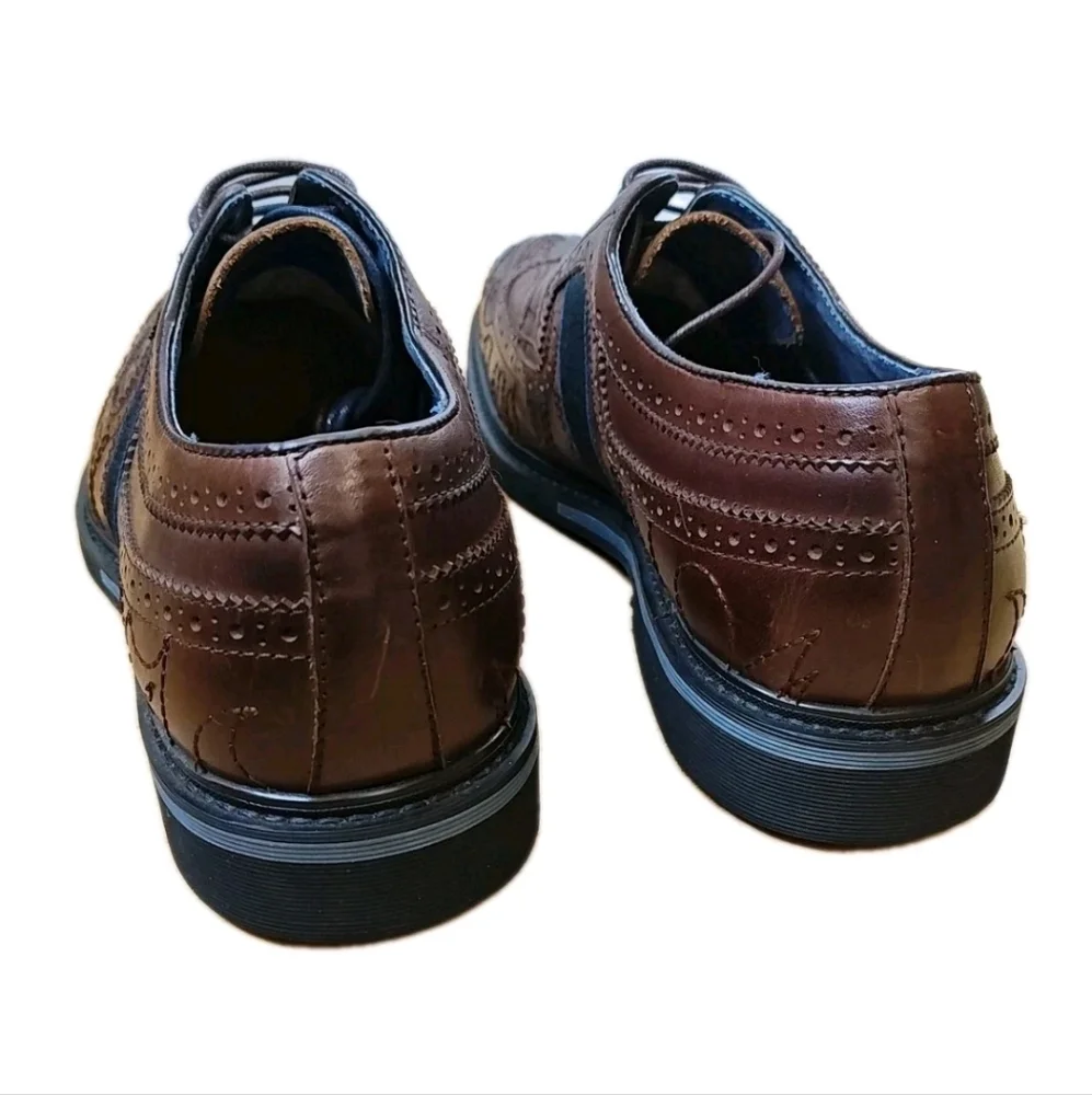 Robert Graham Oxford Wingtip Dress Shoes Men Sz 11 Brown Leather Lace Up RJ5310C